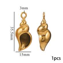 1 Mặt dây chuyền hình vỏ sò bằng thép không gỉ 304, mạ vàng 18K, hình vỏ ốc xà cừ/vỏ sò biển, thích hợp để tự làm vòng cổ, vòng tay và trang sức, không gây dị ứng và chống gỉ. - ốc xà cừ - Xem 12