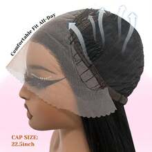 13X4 Black Synthetic Lace Front Wig Long Straight Glueless Wigs For Women HD Lace Layered Pre Plucked Hairline - 自然色&黑色系 - 查看 7