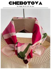 1 pieza Pañuelo suave de poliéster con estampado de dibujos animados de elementos marinos, estilo bohemio, pañuelo delgado, adecuado para primavera, verano, otoño, playa, vacaciones - Multicolor - Ver 16