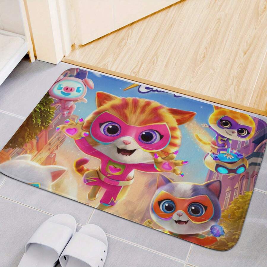 1/2/3pcs Super Kitties Flannel Area Rug For Bedroom & Living Room Floor Mat Flannel Floor Mats Are A Must-Have For Home Use. - Nhiều màu - Xem 1