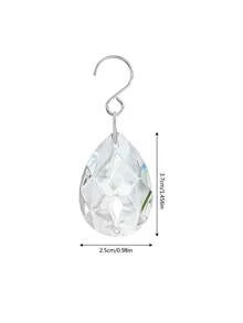 10 lăng kính pha lê hình giọt nước 38mm, bộ phận mặt dây chuyền lăng kính đèn chùm pha lê trong suốt, hạt thủy tinh bát giác kết nối, đèn vòng hoa treo trang trí, trang trí cây thông Noel, trang trí đám cưới và nhà cửa - Trong sáng - Xem 12
