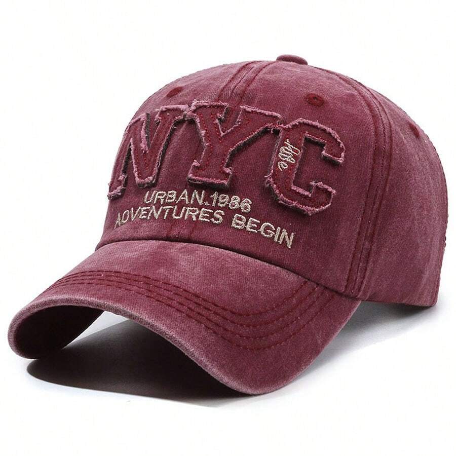 Men Baseball Cap - Burgundy - View 1