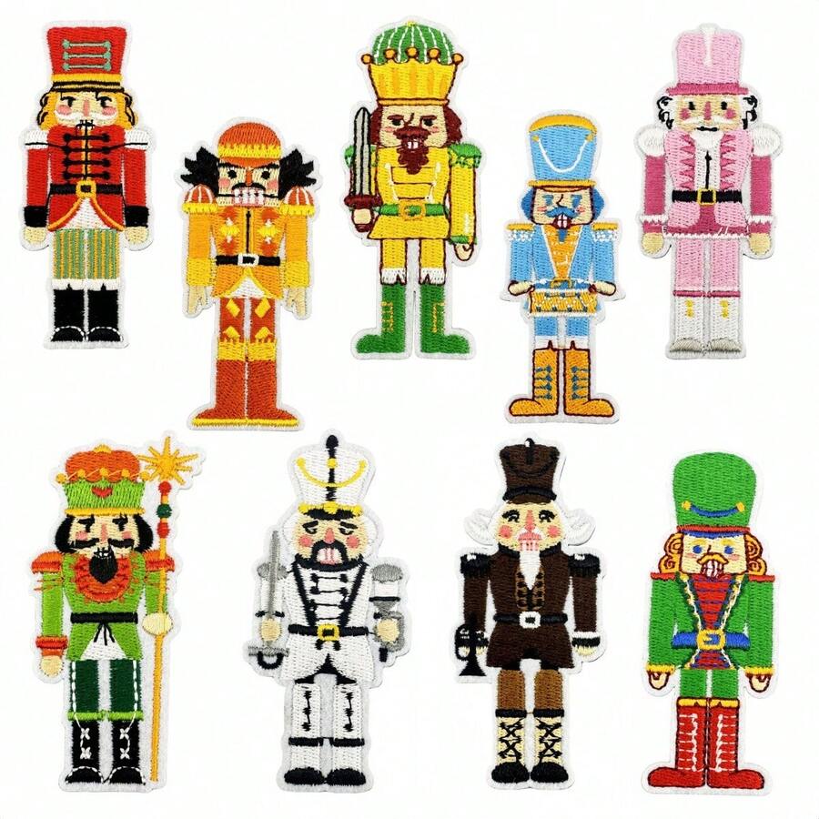 Bộ 1 miếng vá thêu hình nhân vật hoạt hình, phụ kiện quần áo trẻ em dịp Giáng sinh, nhãn dán nhiệt, giảm giá - Miếng vá vải hình nhân vật hoạt hình - Xem 1