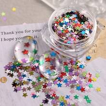Decoración de uñas con estrellas brillantes, Purpurina con forma de estrella de cinco puntas, Pegatinas de gel ultradelgadas y sencillas, Decoraciones de arte de uñas populares en línea, Pegatinas de uñas ultradelgadas con láser - Multicolor - Ver 8