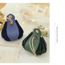 5 piezas/paquete Bolsas de regalo de terciopelo, Bolsas de regalo de terciopelo con asa de cuero, Bolsitas con cordón de terciopelo de alta gama para favores de boda, fiesta o cumpleaños - Multicolor - Ver 6