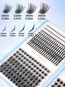 XISHIYO 4-In-1 Reusable Eyelash Clusters 6-20mm Long Spiky Bottom Lashes, 448pcs Curled Personalized False Eyelashes DIY Spiky Lash Extension Cartoon Cluster Lashes Fluffy Mink Lash - D - View 6