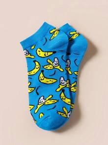 1/2/3/5/10/15/20 Pairs Heated Rivalry Hollanov Collection Blue Banana Hockey Socks – Short Style, Lightweight, Spring & Summer Fashion - Blue - View 2