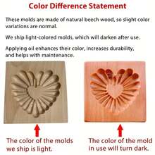 Wooden Cookie Molds, Baking Molds, Embossed Decorative Baking Tools, Suitable For Halloween, Thanksgiving, Christmas And Kitchen DIY Projects - Multicolor - View 8