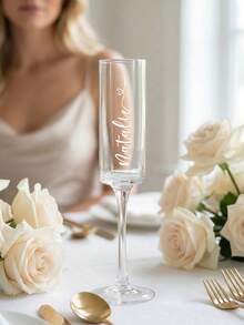 1 chiếc ly sâm panh khắc tên cá nhân - Thủy tinh bền chắc - Có thể tùy chỉnh nơ và tên, kèm hộp giấy cao cấp và lớp xốp bảo vệ, ly sâm panh khắc đẹp mắt, ly rượu cưới, quà tặng cho phù dâu, quà kỷ niệm ngày cưới - Đồ sưu tầm cao cấp, đồ thủy tinh tái sử dụng, dễ rửa bằng tay, quà tặng lãng mạn cho cặp đôi, quà tặng ngày Valentine. - 3 ly rượu vang - Xem 20