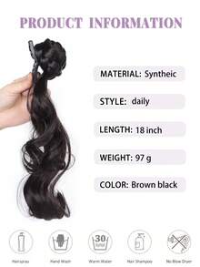 Extra Long Dragon Beard Bun Wig With Clips, Retro Korean Drama Heiress Style, Lazy And Fluffy Flower Bun Wig Hair Bag - Multicolor - View 4