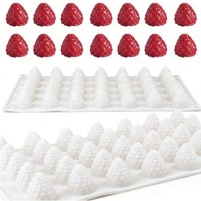 Silicone Raspberry Mold | Thick Non-Stick Silicone Nut Candy Mold For Making Raspberry Candies, Nut Mousse, Chocolate, Pudding, Jelly | Ideal For Thanksgiving, Valentine's Day,Mother's Day,Sending Birthday Gifts To Family And Friends, A Must-Have For Dessert Shops, Wedding Season