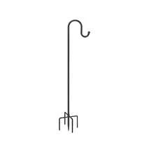 Ganchos de pastor de 48 pulgadas de alto ajustable, resistentes a la oxidación, ganchos para luces solares al aire libre, linternas, cesta de flores - 1 pieza negra - Ver 3