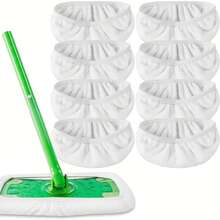 16/20 Pieces Of Dry And Wet Dual-Use Household Flat Mop Replacement Cloth, White, High-Density Fiber With Strong Water Absorption, Strong Adsorption Of Stains And Dust, Dedicated Mop Cloth For Whole House Floor Cleaning - 白色 - 查看 2