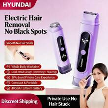 HYUNDAI H25电动剃毛器，女士专用剃毛器，全身脱毛（腋下和唇部），无黑点，男女通用脱毛器 - 雙頭剃毛器 - 查看 7