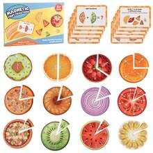 Set Ubin dan Lingkaran Pecahan Magnetik, Berbentuk Batang, Puzzle Edukasi Pecahan Magnetik, Alat Bantu Matematika Montessori, Permainan Belajar Pecahan yang Cocok untuk Kelas Sekolah Dasar dan Pendidikan di Rumah - MultiWarna - View 1