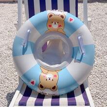 1pc Kids Inflatable Swimming Ring With Handles, Thick Round Underarm Float Ring, Anti-Drowning Baby Seat Circle - Multicolor - View 10