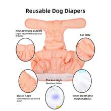 3 Packs Reusable Washable Dog Diaper Skirts For Female Puppies, Comfortable Period Pants For Heat Cycle - Multicolor - View 8