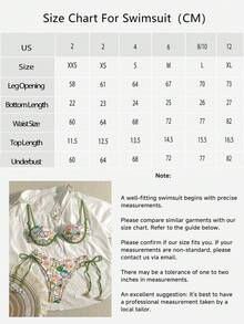 Swmmer Liket Women's Underwire Holiday Print Bikini Tassel Lace-Up Swimsuit Set - 彩色 - 查看 5
