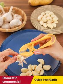 1/2pcs Multi-Functional Garlic Peeler, Garlic Clove Peeling Tool, Manual Garlic Peeler, Double-Ended Manual Kitchen Tool, Easy Peeling Without Hurting Hands, Suitable For Home Kitchen, Plastic Design, Suitable For Hand Use, Perfect For Home Cooking - Multicolor - View 1