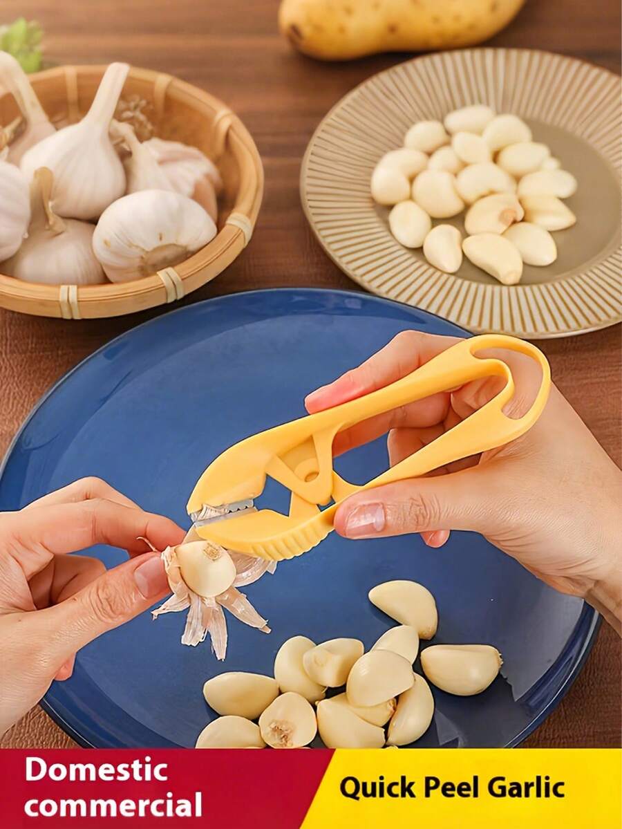 1/2pcs Multi-Functional Garlic Peeler, Garlic Clove Peeling Tool, Manual Garlic Peeler, Double-Ended Manual Kitchen Tool, Easy Peeling Without Hurting Hands, Suitable For Home Kitchen, Plastic Design, Suitable For Hand Use, Perfect For Home Cooking - Multicolor - View 1