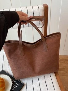 Túi xách cỡ lớn phong cách retro dành cho nữ, túi đeo vai thời trang cao cấp đa năng tiện dụng cho công sở. - màu nâu - Xem 7