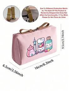 Portable Medicine Bag, Cute Cartoon Smiling Face Printed Medicine Bottle Pills, Compact Pill Storage, Suitable For Daily/Outdoor/Travel Medicine Storage, Health Essentials, Conscious And Portable Users, Essential Medical Accessories, Multifunctional Fabric Small Medicine Bag, Portable Medical Emergency Kit, Outdoor Travel Medicine Bag, Dormitory Emergency Medicine Storage Bag (Multi-Color Optional) - Multicolor - View 9