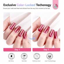 SAVILAND Chameleon Nail Polish Set: 6 Colors Aurora Shimmer Fingernail Polish Holographic Green Purple Red Glitter,Fast Quick-Dry Nail Lacquer Manicure Art Kit(10ml*6) - 6 Chameleon Colors - 查看 3