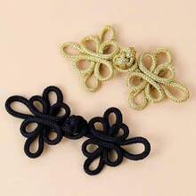 2/5/8Pcs Silk Thread Dragonfly Pattern Chinese Cheongsam Buttons, Vintage Handmade Knots, Traditional Chinese Handmade Decorations, Handmade Curtain Clasps, Clothing And Apparel Accessories - Multicolor - View 5