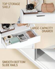 HEXCELEN Shoe Cabinet, 5-Tier Shoe Rack, Adjustable Dividers, Space For 12-15 Pairs Of Shoes, 1 Large Drawer, Silver-Colored Handle, For Entryway, Hallway, 36 X 65 X 108 Cm, White - 白色 - 查看 7