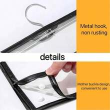 1PC/2pcs Large Transparent Hanging Clothes Bag For Bathroom, Swimming Pool, Travel, Dormitory Essentials, Waterproof Shower Storage Bag For Toiletries And Clothes, Black And White - 1PC - View 9