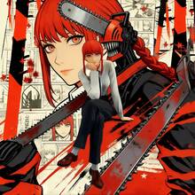 玛奇玛手办，控制恶魔坐在椅子上的动漫手办，粉丝收藏模型雕像。 - 彩色 - 查看 3