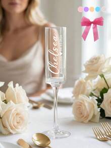 1 chiếc ly sâm panh khắc tên cá nhân - Thủy tinh bền chắc - Có thể tùy chỉnh nơ và tên, kèm hộp giấy cao cấp và lớp xốp bảo vệ, ly sâm panh khắc đẹp mắt, ly rượu cưới, quà tặng cho phù dâu, quà kỷ niệm ngày cưới - Đồ sưu tầm cao cấp, đồ thủy tinh tái sử dụng, dễ rửa bằng tay, quà tặng lãng mạn cho cặp đôi, quà tặng ngày Valentine. - 3 ly rượu vang - Xem 31