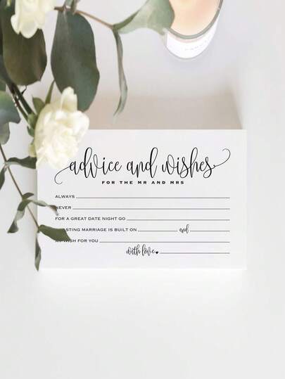 50 pièces/25 pièces Cartes de suggestions et de bénédictions, cartes de table pour dîner de mariage, cartes de décoration d'événement, peuvent être écrites. Fournitures pour fête de mariage, décoration de mariage, décoration de la maison, décoration de la chambre, décorations de fête, décorations de printemps, décorations d'été, essentiels de printemps et d'été.