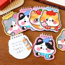 4 cuốn sổ tay lò xo chủ đề mèo. Sổ ghi nhớ bìa lật hình hoạt hình, giấy trắng. Văn phòng phẩm học sinh, quà tặng, quà nhỏ, sổ tay. Đồ dùng học tập. Quà tặng tựu trường. - Sách cuộn lông mèo - Xem 2