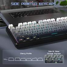 ATTACK SHARK X87 无线三模机械游戏键盘 - 支持热插拔 RGB 灯效，垫片式安装，预润滑线性轴，侧印 PBT 键帽 - 查看 8