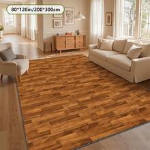 Cashmere-Like Brown Wood Grain Texture Pattern Printed Large Carpet, Exquisite Carpet, Comfortable And Beautiful, Versatile Decorative Style, Suitable For Living Room Carpets, Sofa Cushions, Door Mats, Bedroom Carpets, Outdoor Carpets, Malls, Cafes And Other Scenarios, Easy To Clean And Machine Washable, Available In Multiple Sizes. - 彩色 - 查看 4