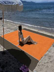 1pc Durable Polyester Beach Blanket - Lightweight Picnic Mat, Suitable For Camping, Travel, Beach, Hiking And Picnics - A - View 13