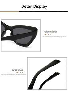 1pc Retro Cat Eye Frame Y2K Fashion Glasses, Leopard Print Bohemian PC Fashion Glasses, Versatile For All Seasons - Multicolor - View 4