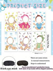 12pcs/6pcs Baby Shower Party Game Set, 6pcs Gender Reveal Blindfold Party Activity, Fun Bridal Shower, Adult Party, Group Party Gift, Birthday Party, Family Gathering Game Props - Multicolor - View 10