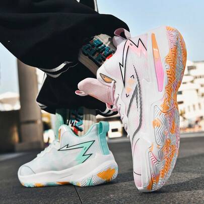 Spring New Running Sports Casual Basketball Shoes, Versatile Fashion Sports Shoes, Suitable For Sports Events And Basketball