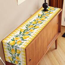 Lemon Tablecloth, Yellow Buffalo Plaid, Summer Decor For Dining Table, Farmhouse Kitchen - Multicolor - View 3