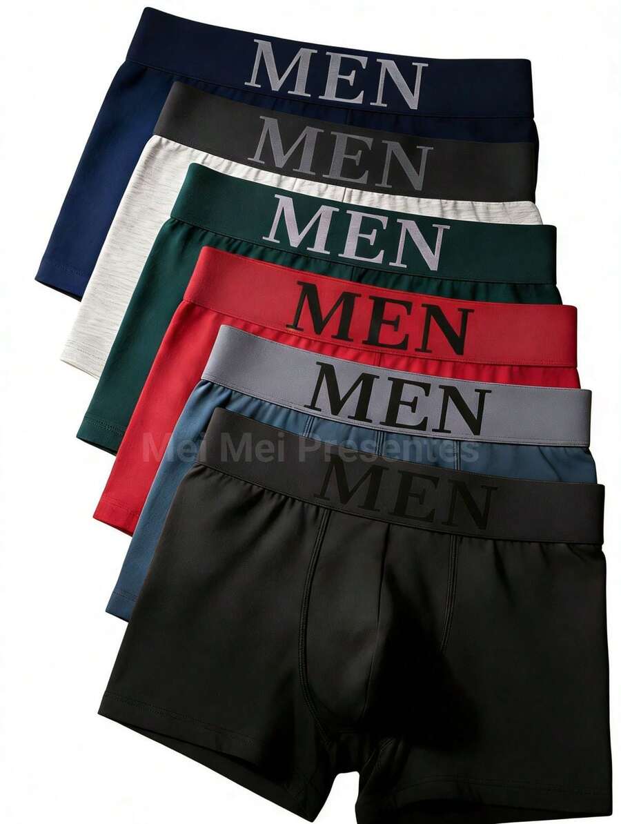 Kit Of 6 Men's Comfortable Soft Boxer Briefs, Adult Microfiber Underwear, Assorted Solid Colors - Nhiều màu - Xem 1