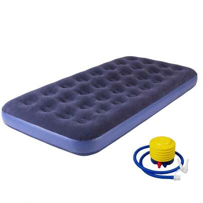 Colchón Inflable Individual 186x76x22 Portátil Cama de Aire Cómoda con Superficie Aterciopelada Ideal para Camping, Viajes y Uso en Casa Regalo Cumpleaños Dia del niño Navidad Reyes Magos Dia del Padre Dia de la madre