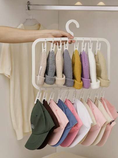 1 chiếc giá treo quần áo gia đình đa năng dùng để đựng mũ, tất, đồ lót, có 18/26 kẹp, thích hợp treo quần, váy, dây áo, đồ dùng di động cho ký túc xá, gia đình, phòng ngủ, du lịch.