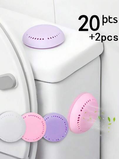 [Assorted Scented Fresheners Cherry Blossom] 20+2 Pcs Assorted Scented Air Fresheners, Plastic Solid Fragrance Pads, Cherry Blossom Pattern, Home, Car, Bathroom, Bedroom, Closet, Toilet Odor Eliminator, Unprinted, Mixed Colors, With Carrying Case