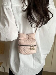 Một chiếc túi xách nữ hiện đại, nhẹ, nhỏ gọn, thời trang và đa năng, với thiết kế mới năm 2026, thích hợp để đeo chéo hàng ngày. - Hồng - Xem 6