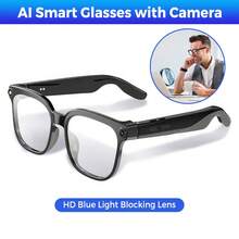 4K 800W HD AI Smart Glasses With 800W Pixels Camera With Audio | 290mAh Battery | Real-Time Translation | Voice Assistant | Object Recognition | Hands-Free Music Calls | Photochromic Lens - 查看 1