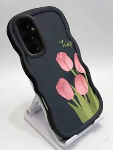 1 ốp lưng điện thoại Dopamine 3D viền lượn sóng lỗ lớn, tương thích với iPhone 11/12/13/14/15/16/16 Pro Max, vỏ bảo vệ mềm mại và thoải mái, tương thích với iPhone 17/17 Pro/17 Pro Max/Air, ốp lưng chống trượt lượn sóng, thiết kế tối giản, họa tiết sáng tạo, ốp lưng hình hoa tulip bền chắc, phiên bản quốc tế, không phải phiên bản nội địa. - màu đen - Xem 2