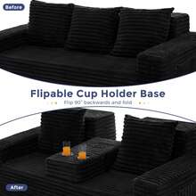 MAXYOYO Cloud Modular Sofa,4 In 1 Convertible Chenille Boneless Couch For Living Room, Folding Recliner Sleeper Chair, Boxed Sofa, No Assembly Required - màu đen - Xem 7