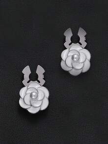 1/2/5 Stück 18mm Vintage Camellia Blumen Metall Strass Knöpfe, abnehmbare Knopfabdeckungen, Kristall Dekor Knöpfe mit Zange für Kleider, Anzüge, Hemden, Bleifarbe - Mehrfarbig - Übersicht 18